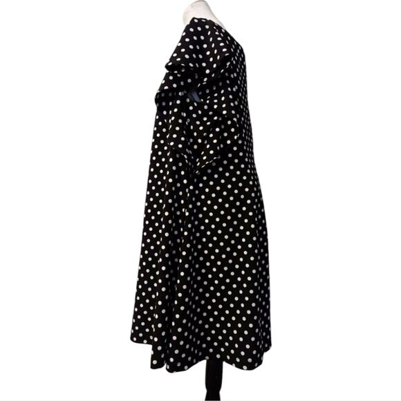 Lane Bryant black‎ & white polka dot dress Flutter sleeves plus size 18 20 2X - Picture 3 of 5